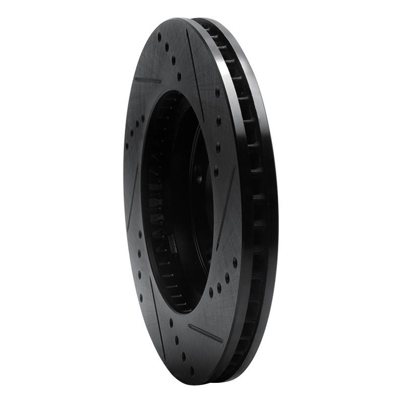 Chevrolet Classic Brake Rotor (1) - Front Left - R1 Concepts - Drilled & Slotted - Black - `97-`05